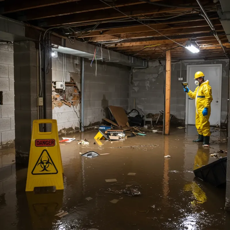 Flooded Basement Electrical Hazard in Greenville, NC Property