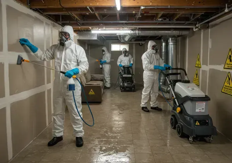 Basement Moisture Removal and Structural Drying process in Greenville, NC